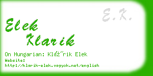 elek klarik business card